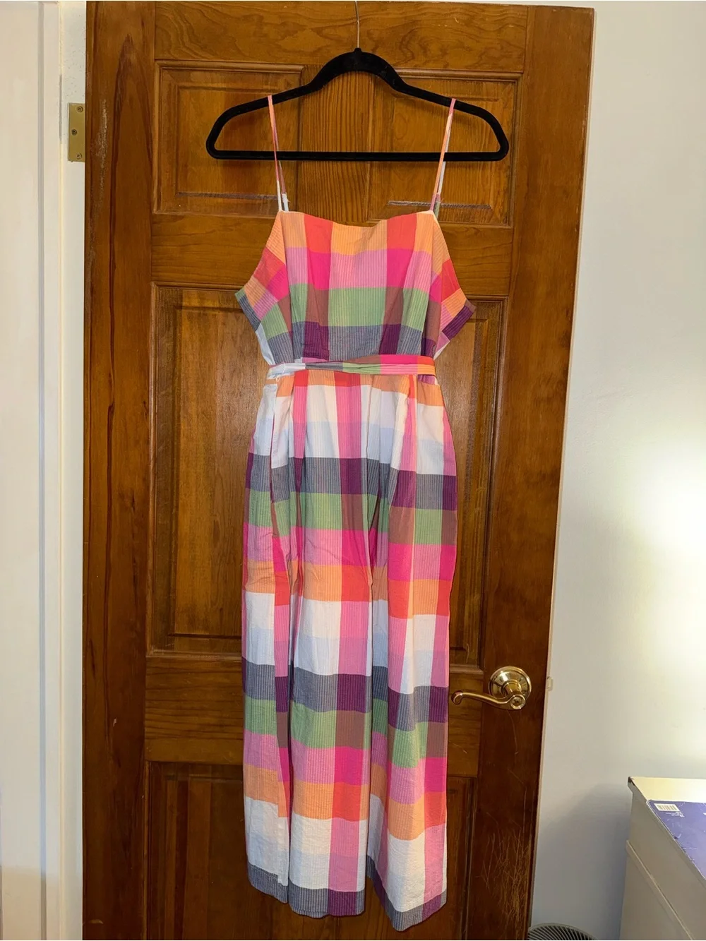EUC Kate Spade x Target madras plaid midi dress w/tie belt worn 1x size medium - Picture 4 of 13